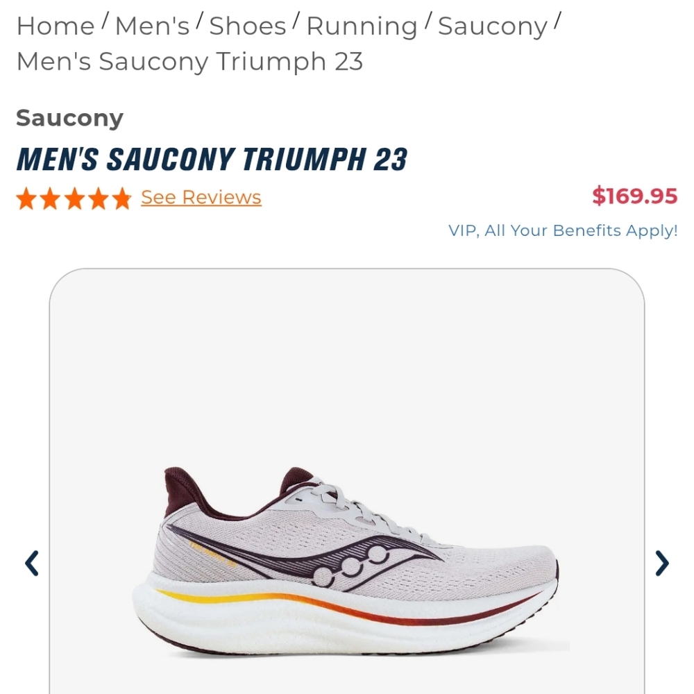 Saucony White Running Shoe with Burgundy & Yellow Accents